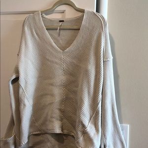Free people baggy cotton cream sweater